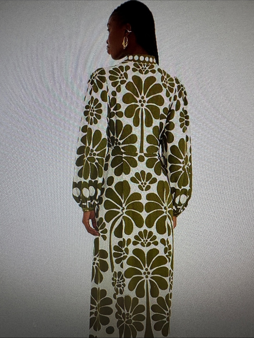 FARM Rio Olive and White Floral Maxi Dress - Picture 3 of 4